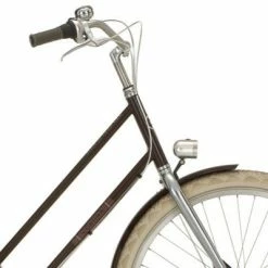 Brandless Eclairage Avant Rétro Chromé Sur Fourche De Vélo Néro -Accessoires De Vélo Soldes eclairage avant retro chrome sur fourche de velo nero full 3