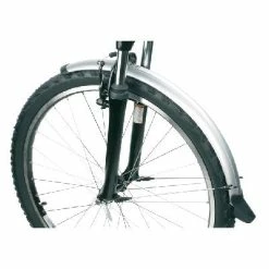 Messingschlager Paire De Garde Boue Pour Vélo 28 Pouces Avec Câble électrique - 45 Mm -Accessoires De Vélo Soldes garde boue argent avant et arriere pour velo 28 pouces 45 mm full 3