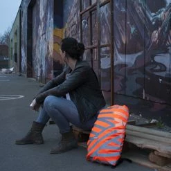 Housse De Sac à Dos Vélo Orange Haute Visibilité Berlin Wowow 20-25L -Accessoires De Vélo Soldes housse de sac a dos velo orange haute visibilite berlin wowow full 3